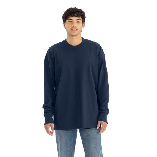 Heavyweight Cotton Long Sleeve T-Shirt - Midnight Navy - The American Threads