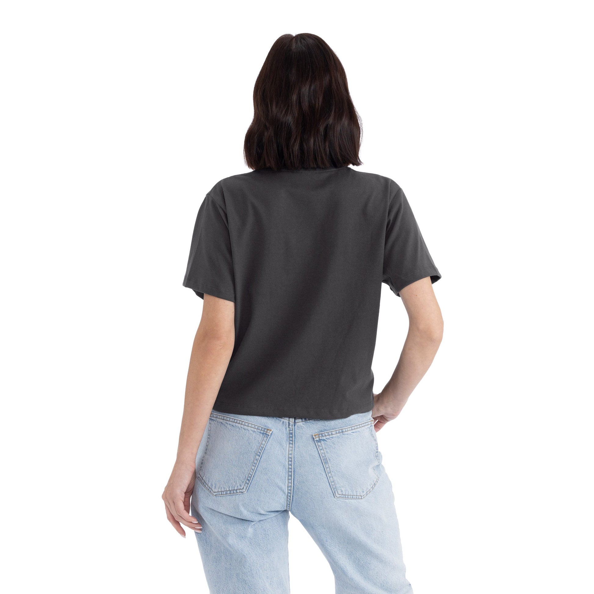 Women's Heavyweight High Waist Boxy T-Shirt - Graphite Black - The American Threads