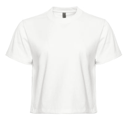 Women's Heavyweight High Waist Boxy T-Shirt - White - The American Threads