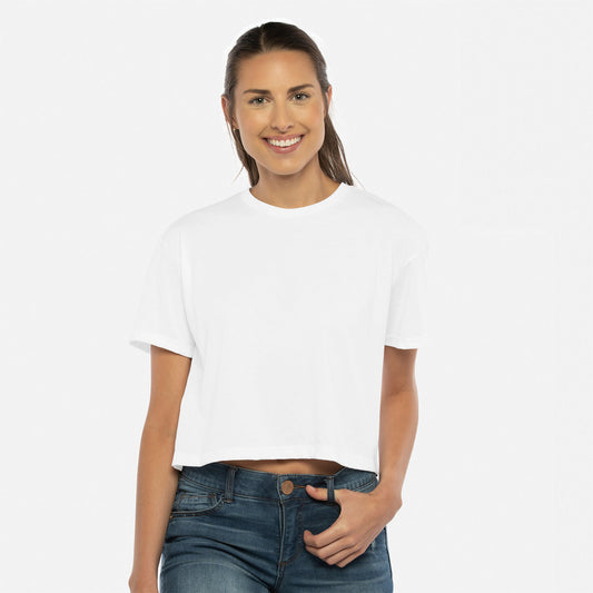 Women's Ideal Crop Tee - White - The American Threads