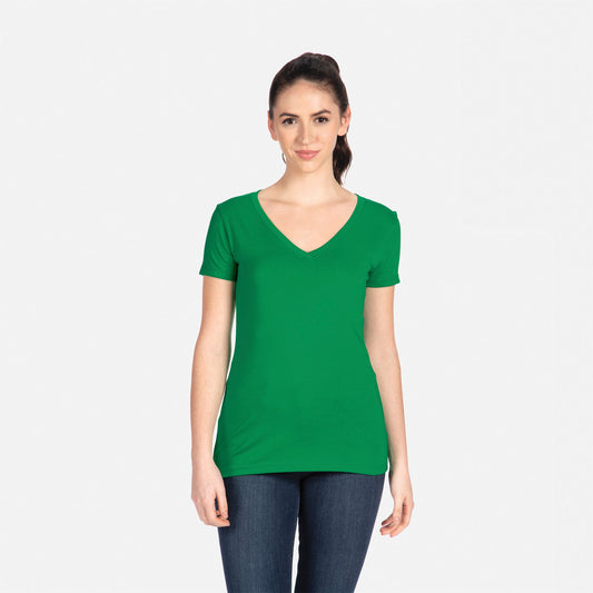 Women's Ideal V-Neck T-Shirt - Kelly Green - The American Threads