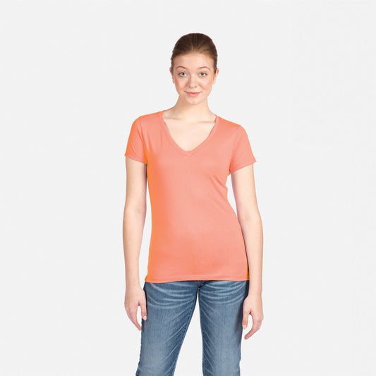 Women's Ideal V-Neck T-Shirt - Light Orange - The American Threads