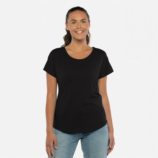 Women's Ideal Dolman T-Shirt - Black - The American Threads