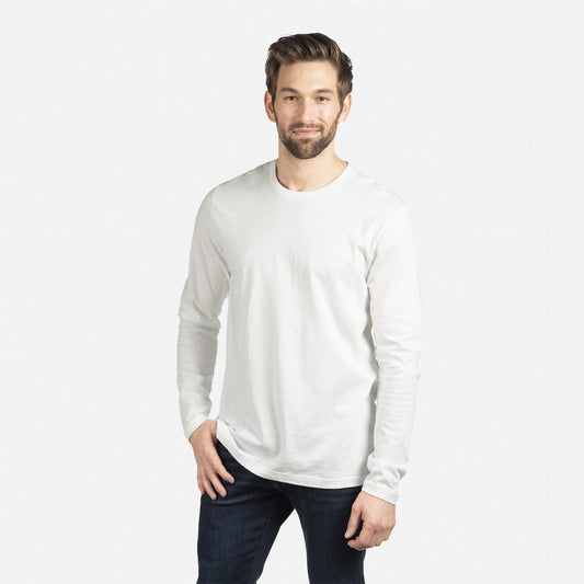 Cotton Long Sleeve T-Shirt - White - The American Threads
