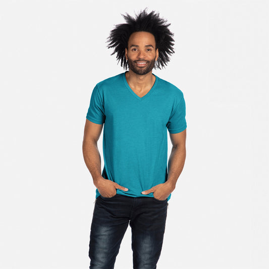 CVC V-Neck T-Shirt - Turquoise - The American Threads