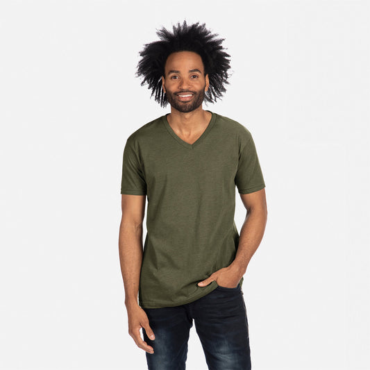 CVC V-Neck T-Shirt - Military Green - The American Threads