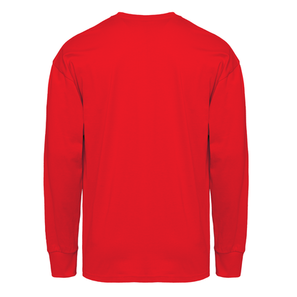 Heavyweight Cotton Long Sleeve T-Shirt - Red - The American Threads