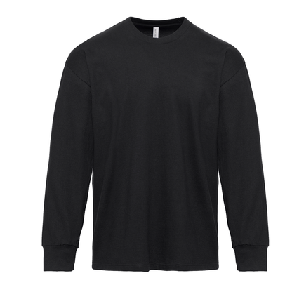 Heavyweight Cotton Long Sleeve T-Shirt - Black - The American Threads