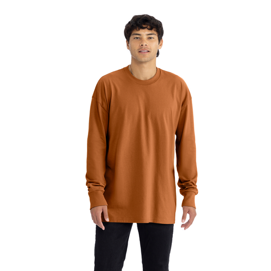 Heavyweight Cotton Long Sleeve T-Shirt - Clay - The American Threads