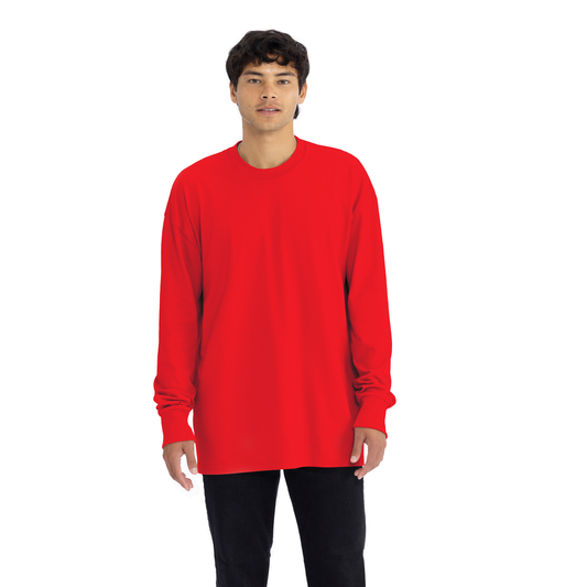 Heavyweight Cotton Long Sleeve T-Shirt - Red - The American Threads