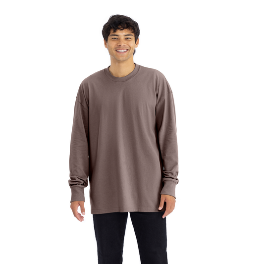 Heavyweight Cotton Long Sleeve T-Shirt - Shiitake - The American Threads