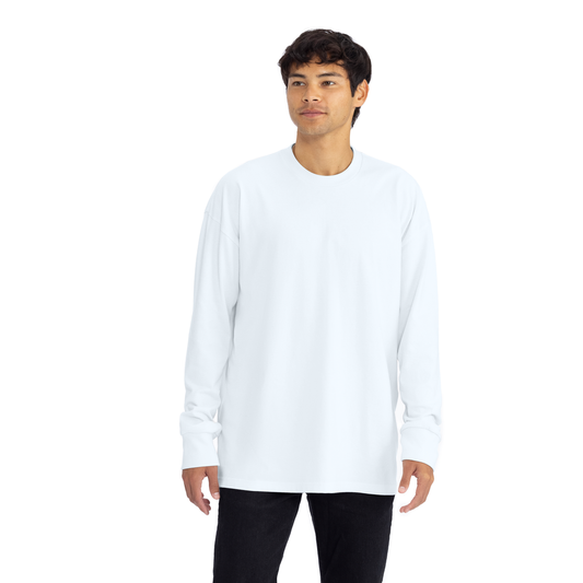 Heavyweight Cotton Long Sleeve T-Shirt - White - The American Threads