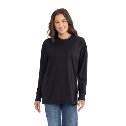 Heavyweight Cotton Long Sleeve T-Shirt - Black - The American Threads