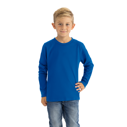 Youth Cotton Long Sleeve T-shirt - Royal - The American Threads