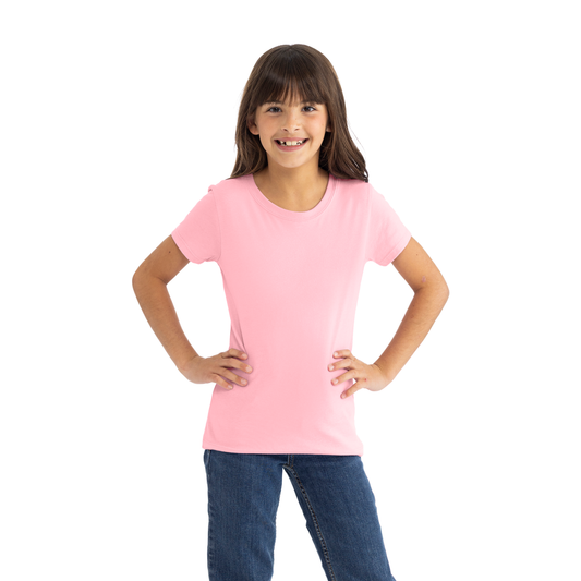 Youth Cotton Princess T-Shirt - Light Pink - The American Threads