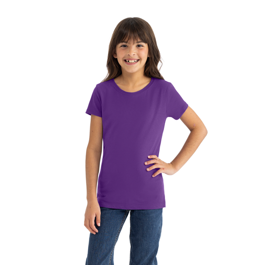 Youth Cotton Princess T-Shirt - Purple Rush - The American Threads
