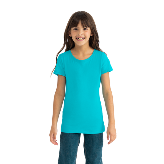 Youth Cotton Princess T-Shirt - Tahiti Blue - The American Threads