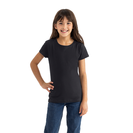 Youth Cotton Princess T-Shirt - Black - The American Threads