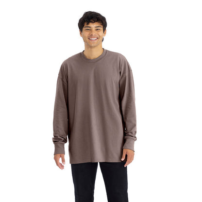 Heavyweight Cotton Long Sleeve T-Shirt - Shiitake - The American Threads