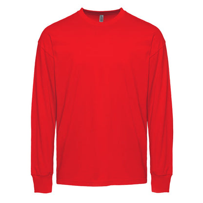 Heavyweight Cotton Long Sleeve T-Shirt - Red - The American Threads